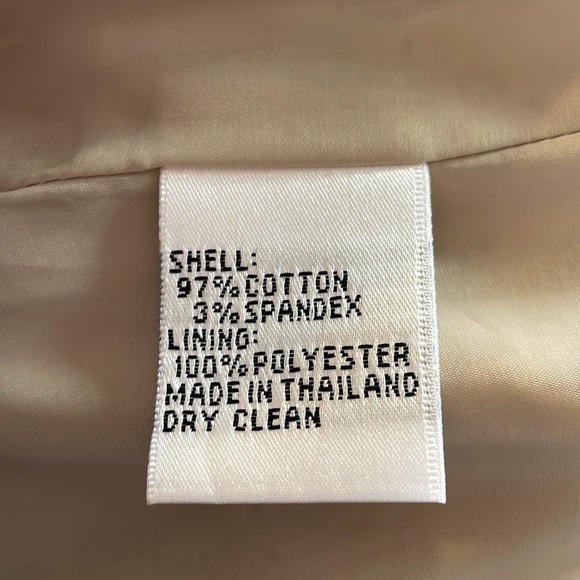 Talbots petites 10 blazer jacket tan with black and white  strip s - Picture 5 of 6